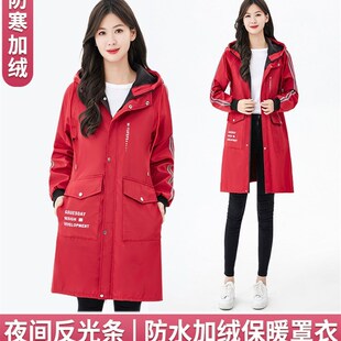 做饭罩衣女加绒加厚劳保保暖冬天冬季大码外套护衣耐油荧光条围裙