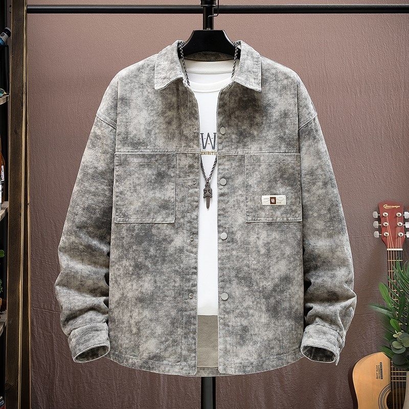 复古脏脏牛仔外套男学生夹克男装士春秋季帅气青少年衬衫上衣潮牌,男装,夹克,淘宝优惠券,粉丝福利购,淘宝优惠卷