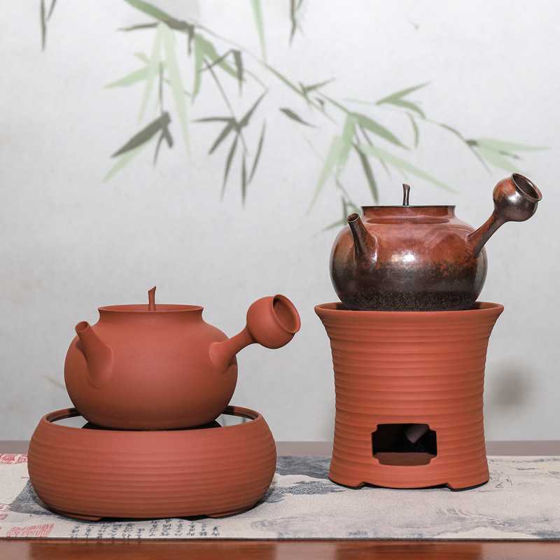 红泥手拉电陶茶炉煮茶器煮茶炉复古中式煮茶砂铫壶茶艺具电炉茶具