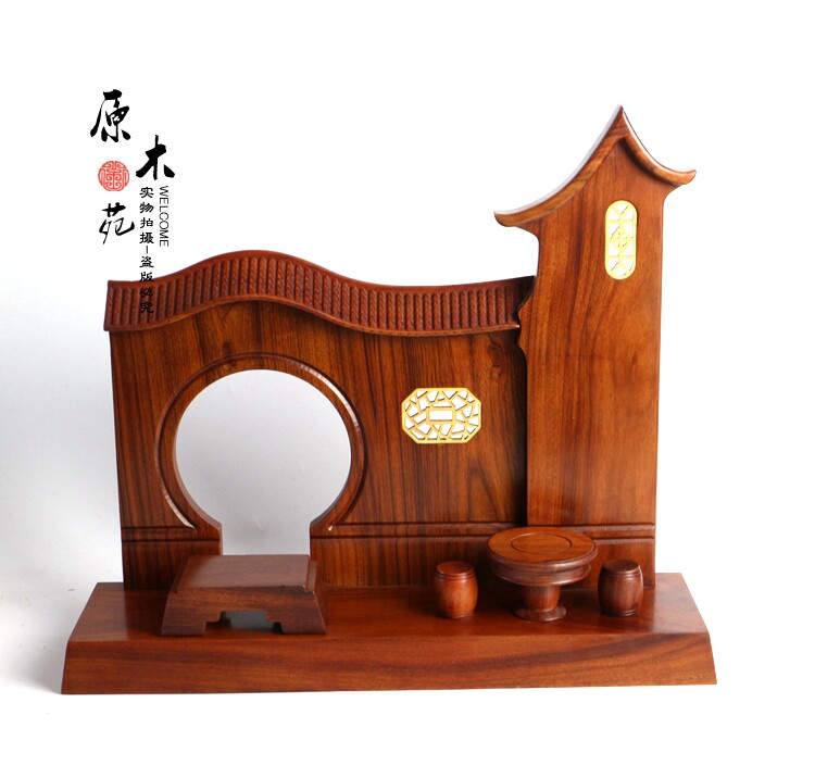实木玉器装饰摆i件底座实木仿古木屋摆件珠宝装饰架玉挂板拍摄道