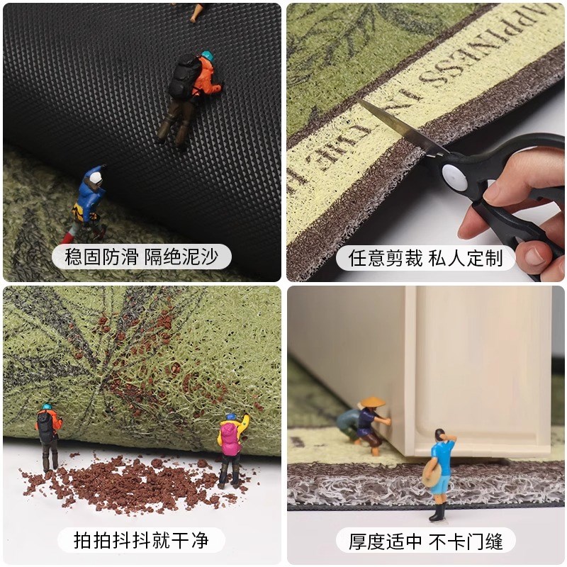 入户门地垫高级感进门门r口蹭土丝圈脚垫子玄关地毯耐脏防滑可裁