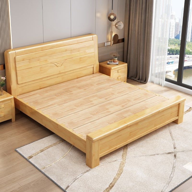 中式加厚全实木床1.8米双人主卧C榫卯静音床现代简约气压储物大床,住宅家具,实木床,淘宝优惠券,粉丝福利购,淘宝优惠卷