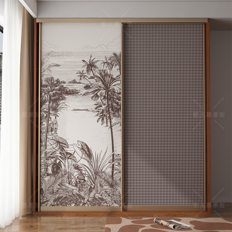 凯贝嘉复古法式装饰老式衣柜门贴画卧室橱柜改造家具贴纸自粘加厚