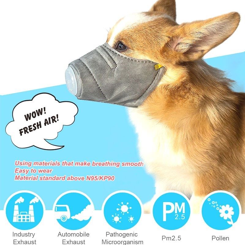 防雾霾宠物口罩 4层材料防护狗嘴套 外出宠物用品防PM2.5狗狗口罩