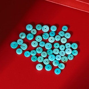 原矿天然绿松石隔片4-10mm高瓷湖北十堰绿松配饰配珠垫片隔珠散珠