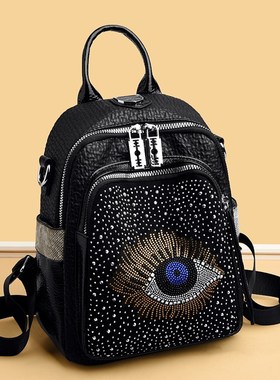 时尚双肩包2025新款女单肩两用高级感小众潮流网红小背包休闲逛街