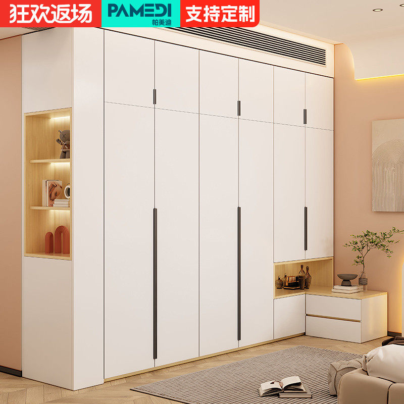 奶油风衣柜家用卧室小q户型整体组合转角柜子纯实木新款儿童大衣
