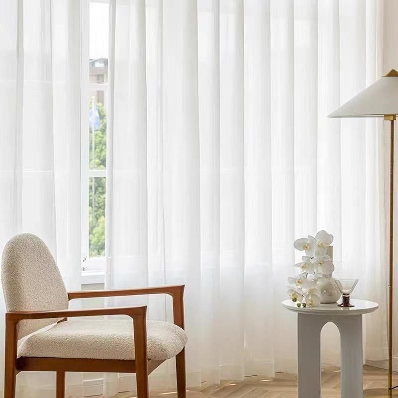 新款网红窗纱小众肌理白色压皱窗纱不透人雪纺纱帘透光梦幻阳台纱,居家布艺,定制窗帘,淘宝优惠券,粉丝福利购,淘宝优惠卷