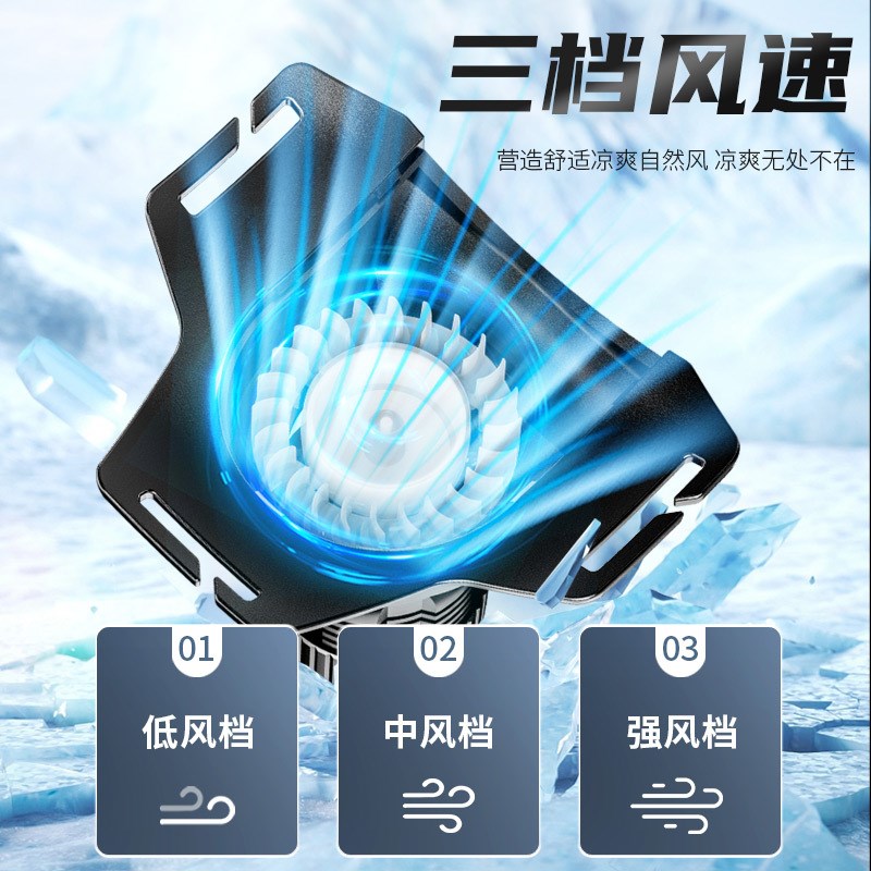 新款白激光强光头灯多功能变焦户外可充电K便携长续航远射风扇头