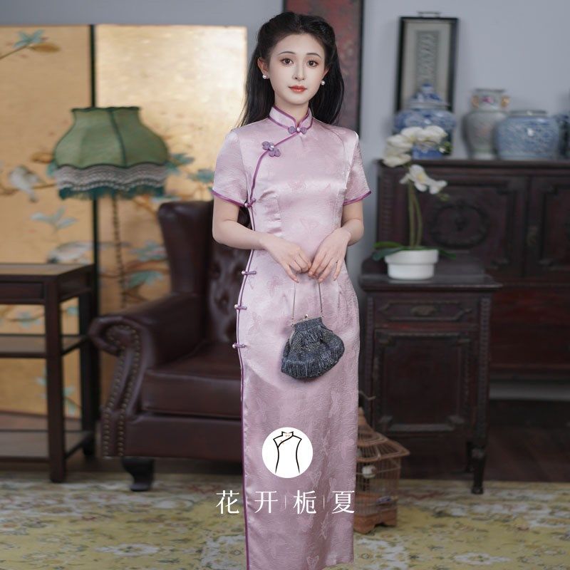 《沁粉佳人》 粉色提花旗袍2025春夏新款新中式改良年轻款少女