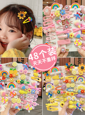 儿童发夹网红2021年新款小女孩发卡宝宝夏季侧边刘海一字夹子头饰