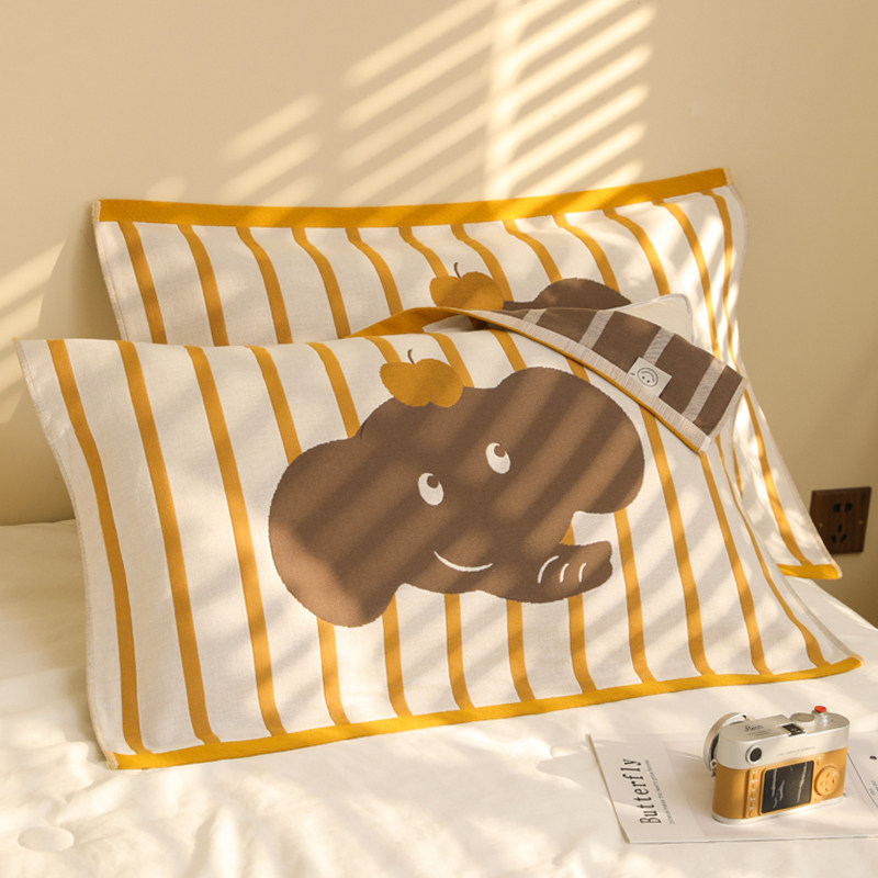 A类纯棉枕巾一对装新款2024加厚加大纱布枕头巾男生枕头巾防头油