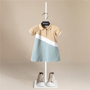 女童夏装纯棉连衣裙休闲运动女婴幼童宝宝夏天英伦风裙子连衣裙