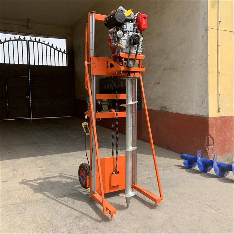 山地栽电杆挖坑机2米岩石坑石头层打洞机轨道升降带遥控钻500MM孔