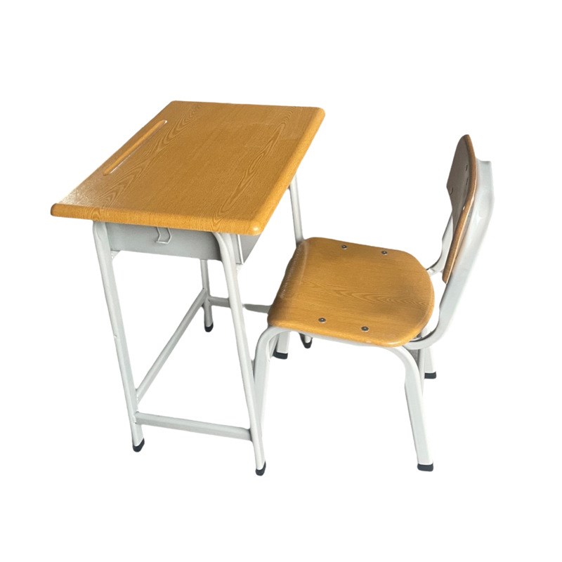 固定型木色中小学生课桌椅学校补习学生写字桌套装家用防滑儿童桌