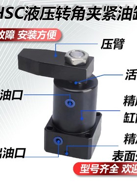 液压转角油缸 HSC/CHS25/32/40/50/63SR/SL 旋转90度工装夹具油缸