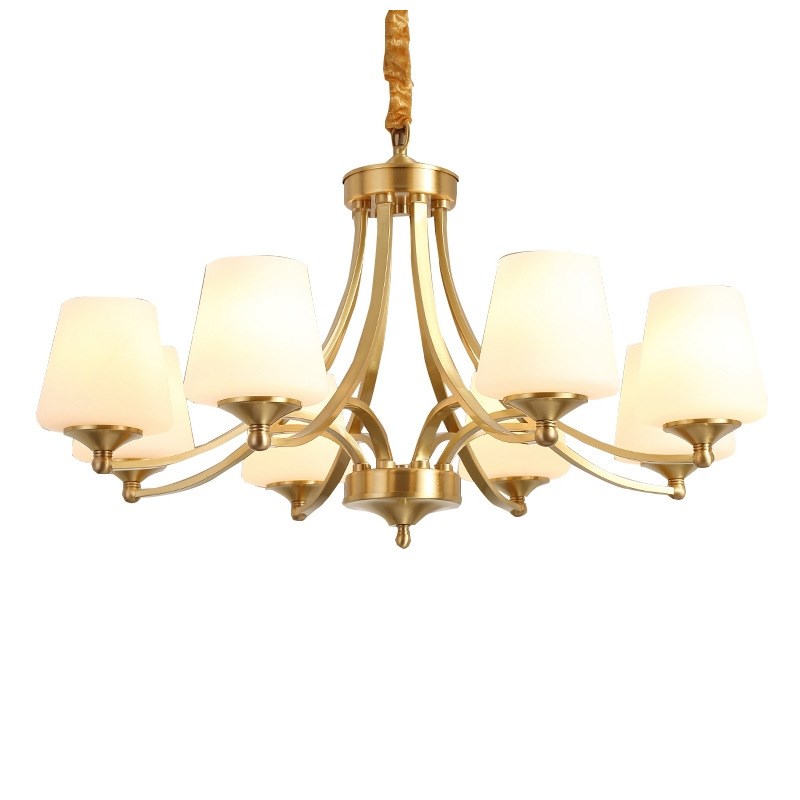 美式吊灯全铜客厅灯欧式卧室灯简约餐厅灯现代大气奢华大厅全铜灯