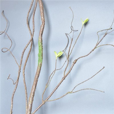 干树枝树藤山藤仿真树枝杆枯藤条白绿小叶藤蔓森系墙壁装饰可弯曲