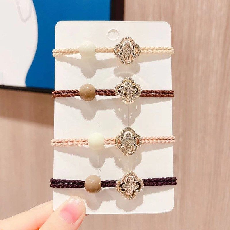 100根装韩版成人女四叶草水钻发绳高弹力发圈高马尾橡皮筋皮套,家庭/个人清洁工具,发圈/发网,淘宝优惠券,粉丝福利购,淘宝优惠卷