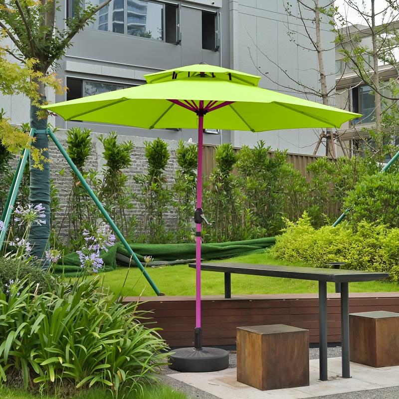 玫红色伞杆户外伞庭院伞遮阳防雨伞中柱伞太阳伞室外商用沙滩伞
