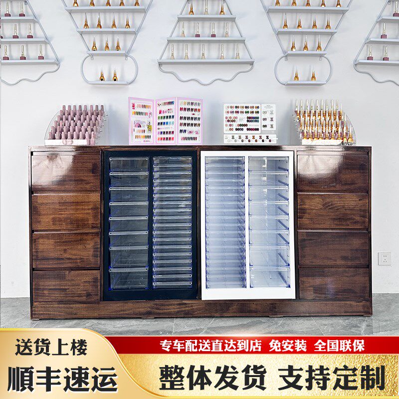 美甲柜文件柜美睫美甲店展示柜指甲油胶色板收纳储物落地柜美甲桌