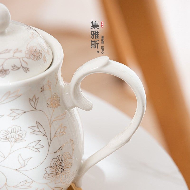 茶壶套装家用陶瓷茶具茶杯整套简约中式泡茶组合陶瓷杯客厅茶杯具