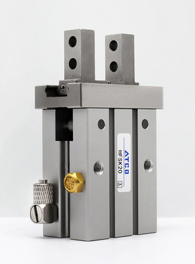 气动手指气缸夹加长导轨HFL/HFKL10/16G/20/25B/N/F平行气缸夹爪