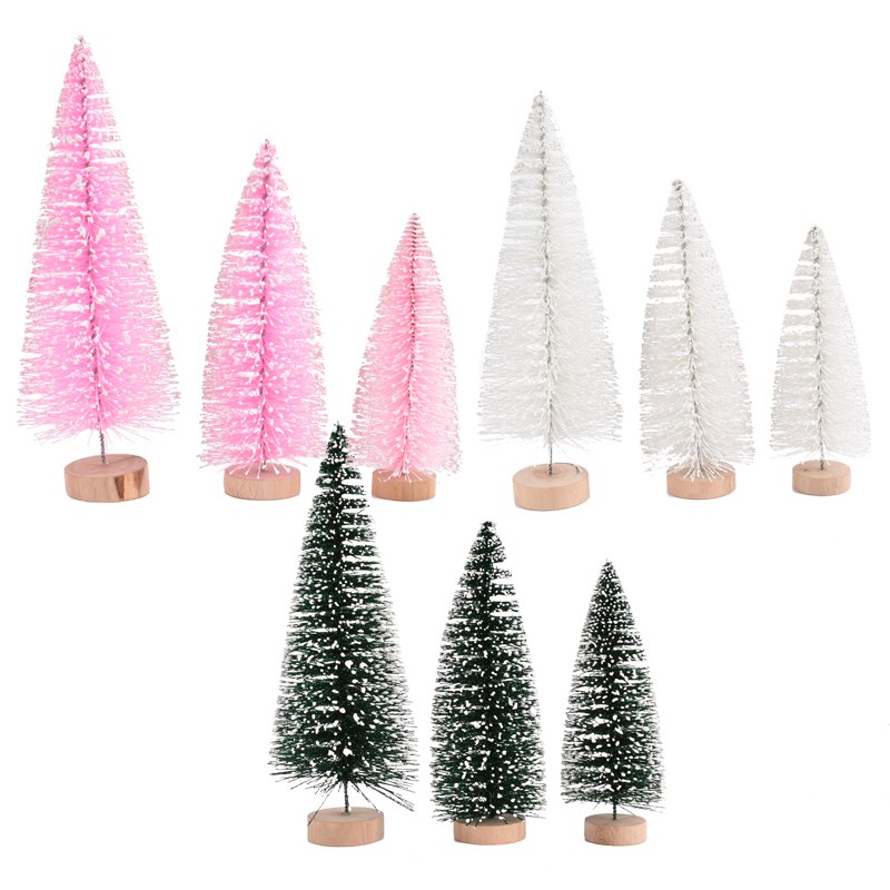 白色迷你松针小型圣诞树桌面摆件橱窗装饰摆饰圣诞节拍摄装扮道具