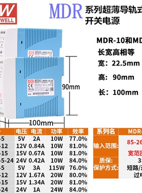 M明纬10W20W40W60W100W导轨开关电源 5V12V15V24V48V Z2A3A4A