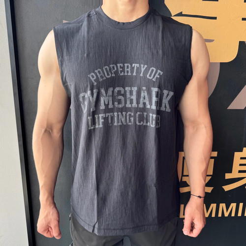 GYMSHARK LIGHTWEIGHT坎肩男士运动宽肩休闲宽松无袖竹节棉背心