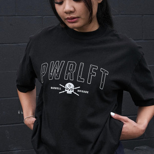 BARBELL新款骷髅印花短袖T恤男士美式运动健身休闲宽松棉质半袖