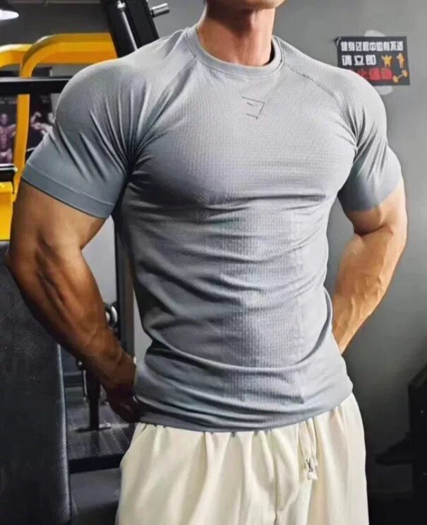 GYMSHARK ONYX3.0超级英雄男士运动健身修身蜂窝显身材高弹短袖图片