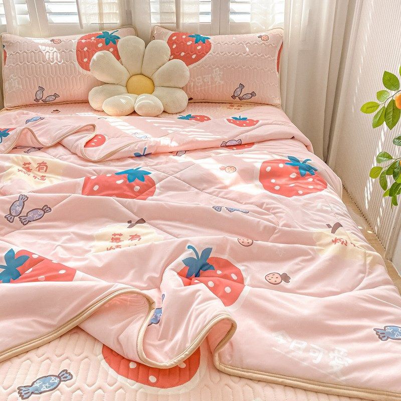 新乳胶凉席夏被四件套夏季冰丝席夏凉被空调被可机洗床垫软垫家用,床上用品,乳胶席,淘宝优惠券,粉丝福利购,淘宝优惠卷