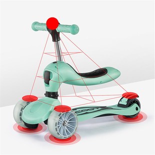 酷奇奇二合一滑板车宝宝多用溜溜车学步车三轮3-10岁厂家直销