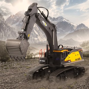 汇纳594 22通1:14合金丝杆挖掘机商用模型游乐园改装机器合金履带