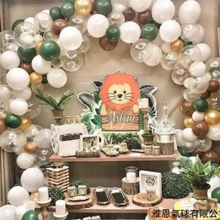 复古绿色气球链套装 饰品 开业气球拱花环套装 派对生日结婚装