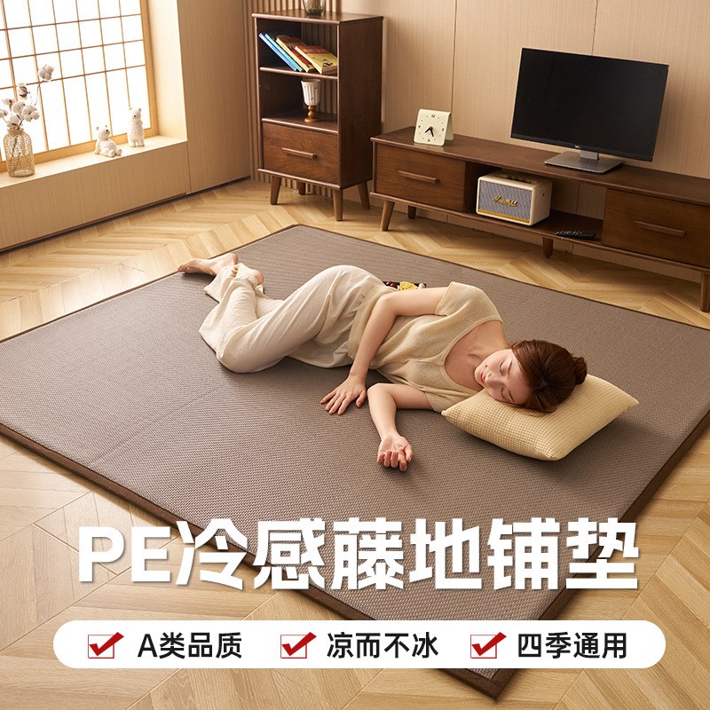 夏季加厚款PE冰藤凉席新款母婴夹棉凉感床垫学生宿舍午睡垫地铺垫