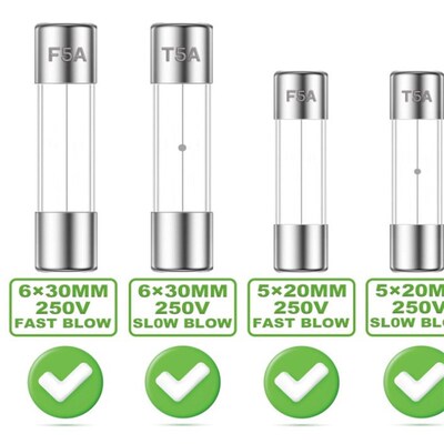 200件快慢玻璃保险丝组合套件5X20MM6X30 T F1A2A5A10A15A20A