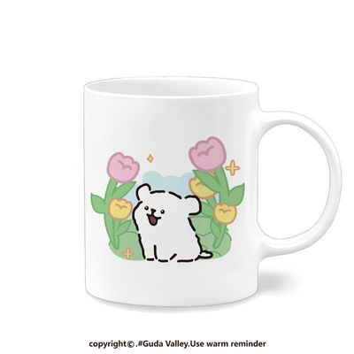 线条小狗周边杯子小清简约马克杯文艺卡通一对陶瓷杯陶瓷水杯情侣