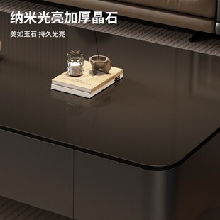 岩板茶几简约现代小户型客厅家用极I简长方形轻奢电视机柜组 意式