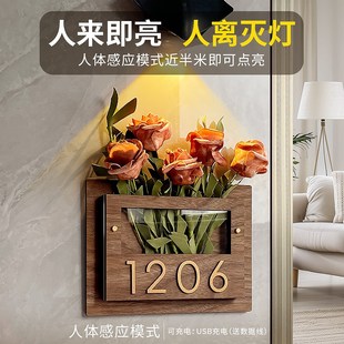 牌家用2025年新款 门牌号码 木质门牌号高级感v轻奢创意定制家庭住