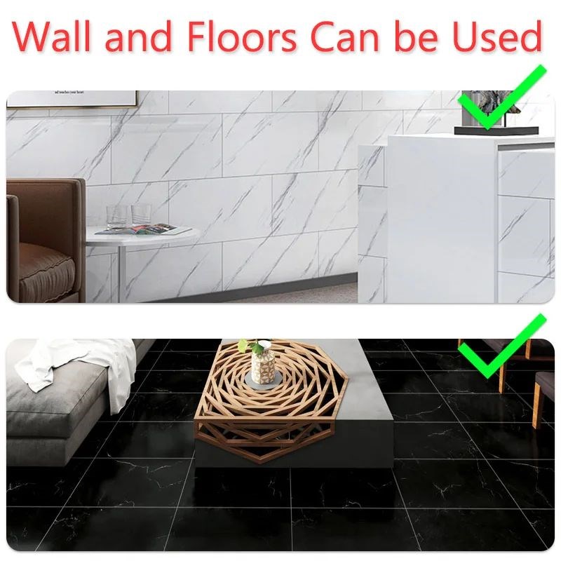 Self Adhesive Marble Wallpaper WCaterproof Floor Sticker Bat