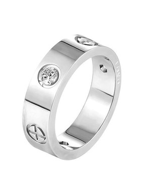 rendy Stainless Steel Rose Gold Color Love NRing for Women M