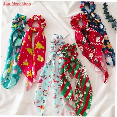 Fashion Chrisjtmas Print Hair Scrunchies Hair Rope for Women
