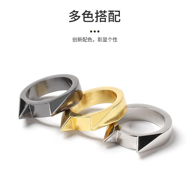 .防身猫耳戒指单指扣戒指u破窗器男士女士自卫防身防狼武器小指尾