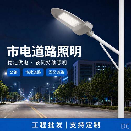 外贸热销工程道路照明灯接电款户外防水100W200W市电一体路灯头