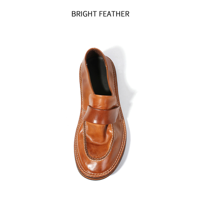 马皮皮鞋男士商务休闲乐福鞋