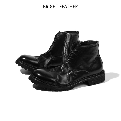 水洗马皮马丁靴男英伦风高帮皮鞋