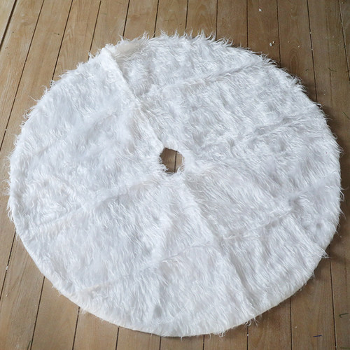 韩式ins风毛绒白色短毛圣诞A树树裙围裙圣诞节装饰树裙毛毯树垫