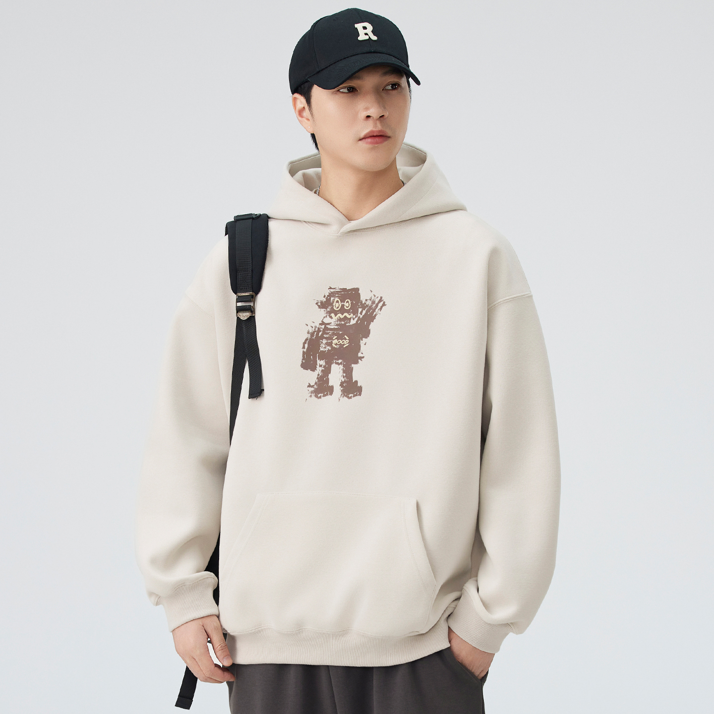 2025秋冬季美式印花卫衣圆领情侣装学生宽松百搭潮流加绒卫衣